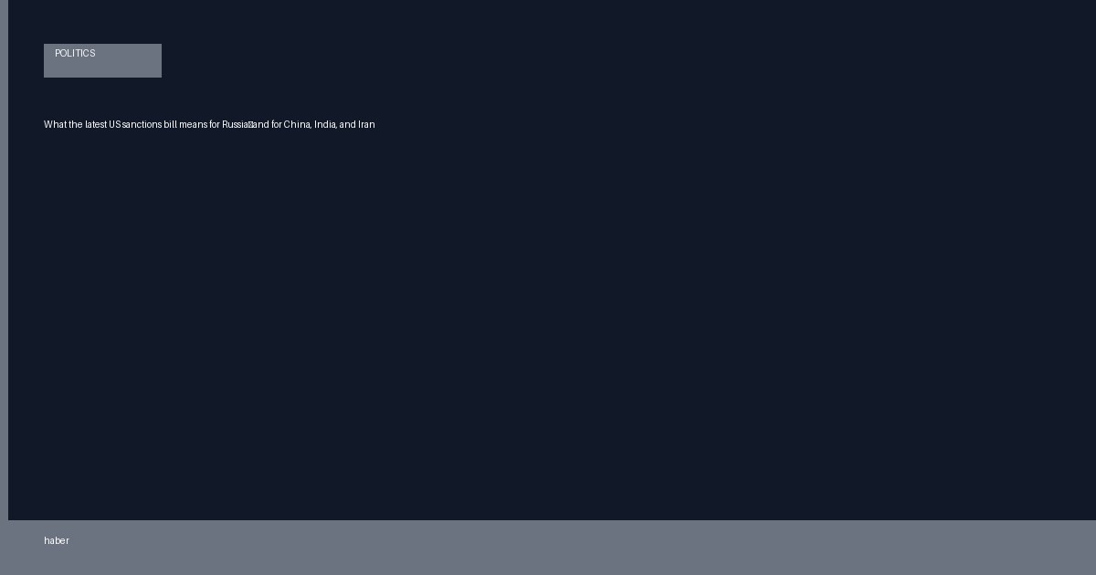 What the latest US sanctions bill means for Russia—and for China, India, and Iran